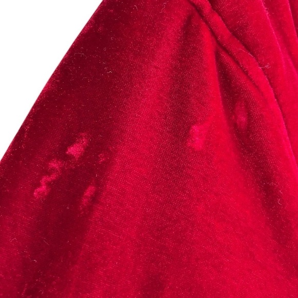 Me Jane Velvet Plush Bomber Puffer Jacket Zip Up Vibrant Cherry Red Cozy FLAWS S - Picture 14 of 16